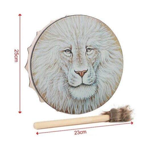 tambour chamanique vegan lion 25 cm